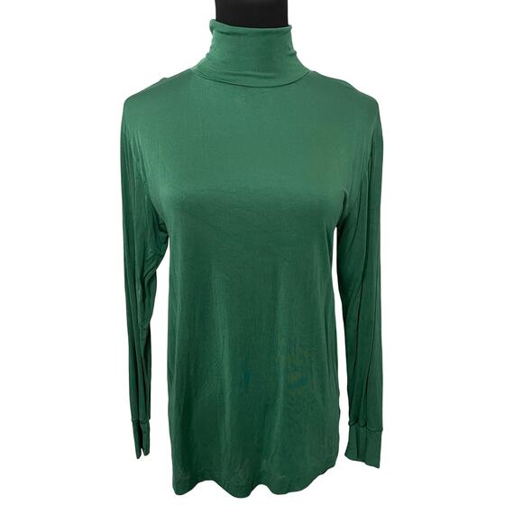 WinterSilks Base Layer Silk Long Sleeve Thermal Shirt Mock Neck M Kelly Green - Picture 1 of 11